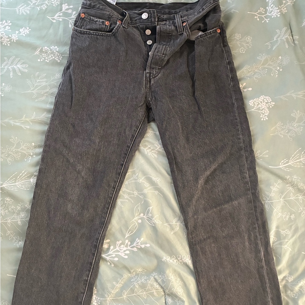 Levi's Charcoal Cropped 501’s